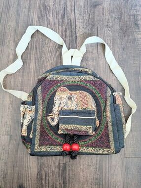 2/$40 Boho Elephant Bag or Owl Tapestry Mini Backpack Bag 9”